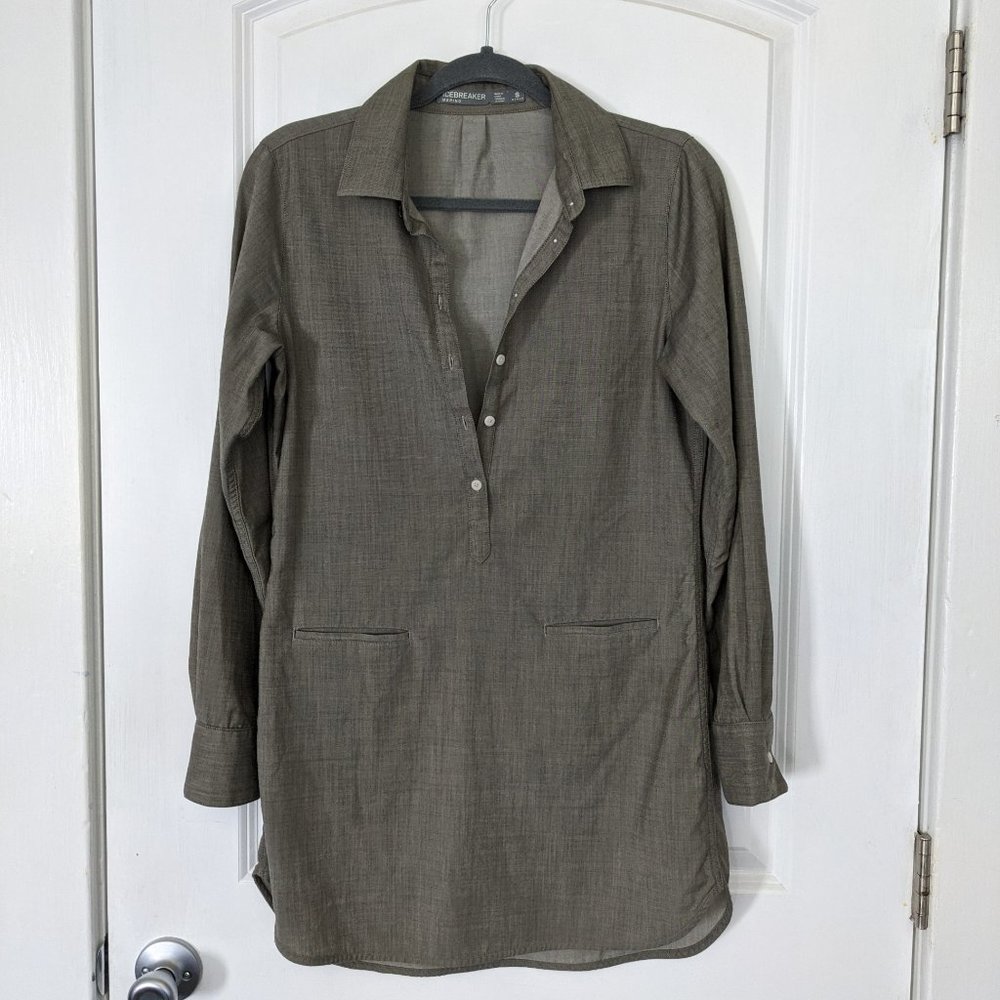 Icebreaker Merino Kala Tunic - Green-Gray S
